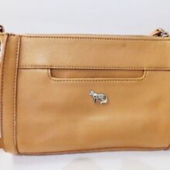 Great Emma FOX leather Crossbody Bag, Beige & cream Shoulder Bag EUC - Picture 3 of 7